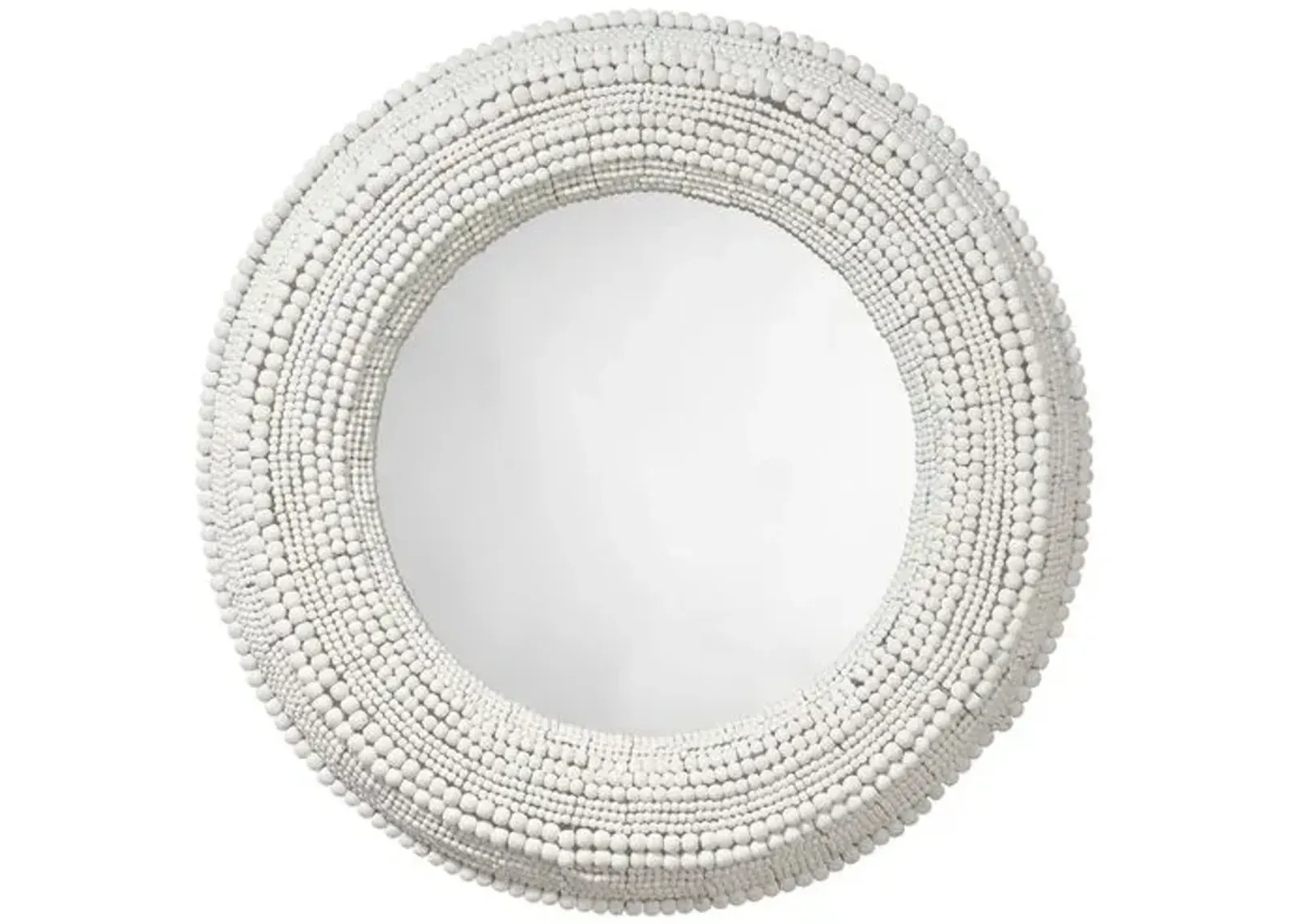 Strand Wood Beaded Round Wall Mirror - Jamie Young Co.