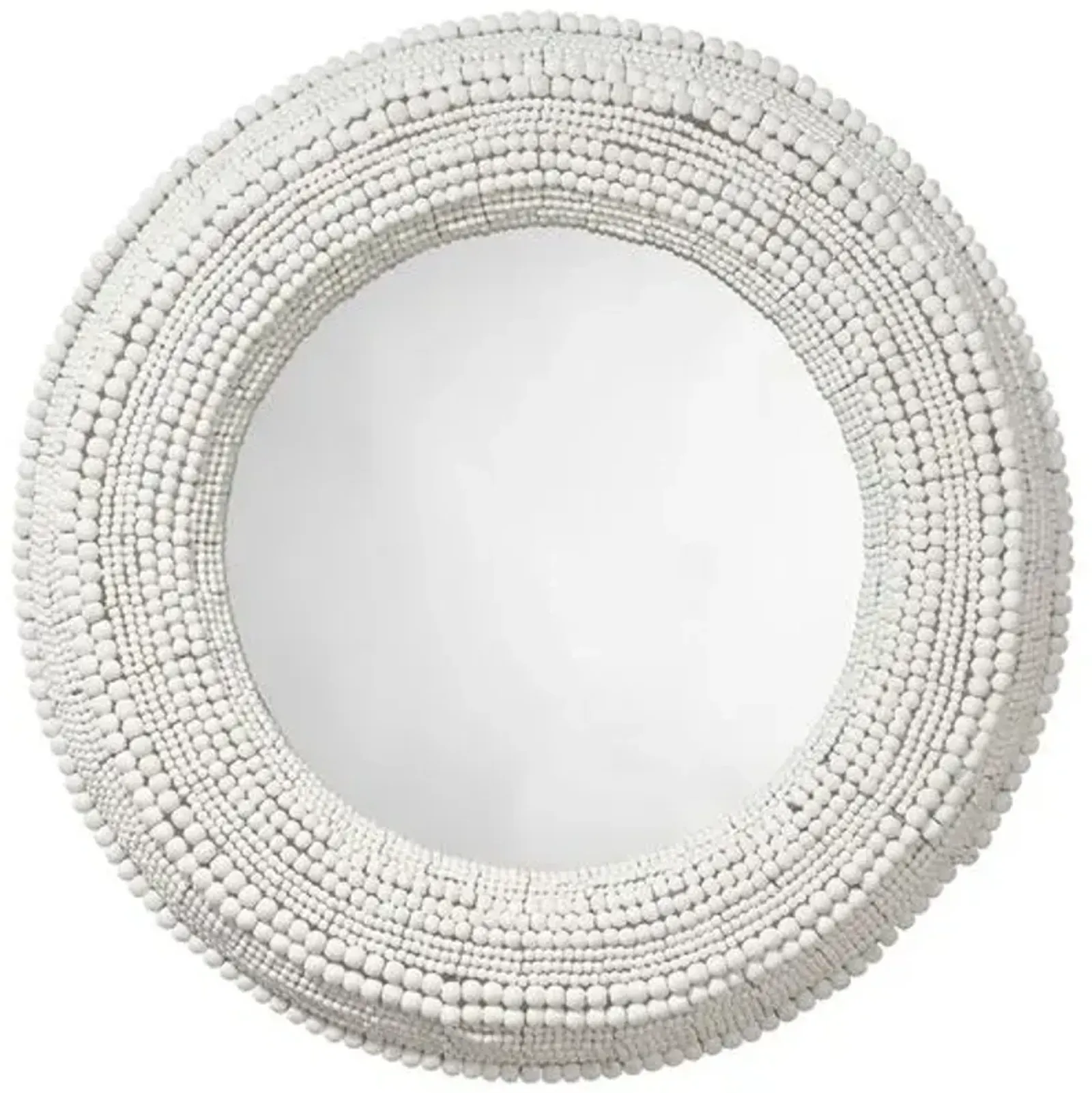 Strand Wood Beaded Round Wall Mirror - Jamie Young Co.