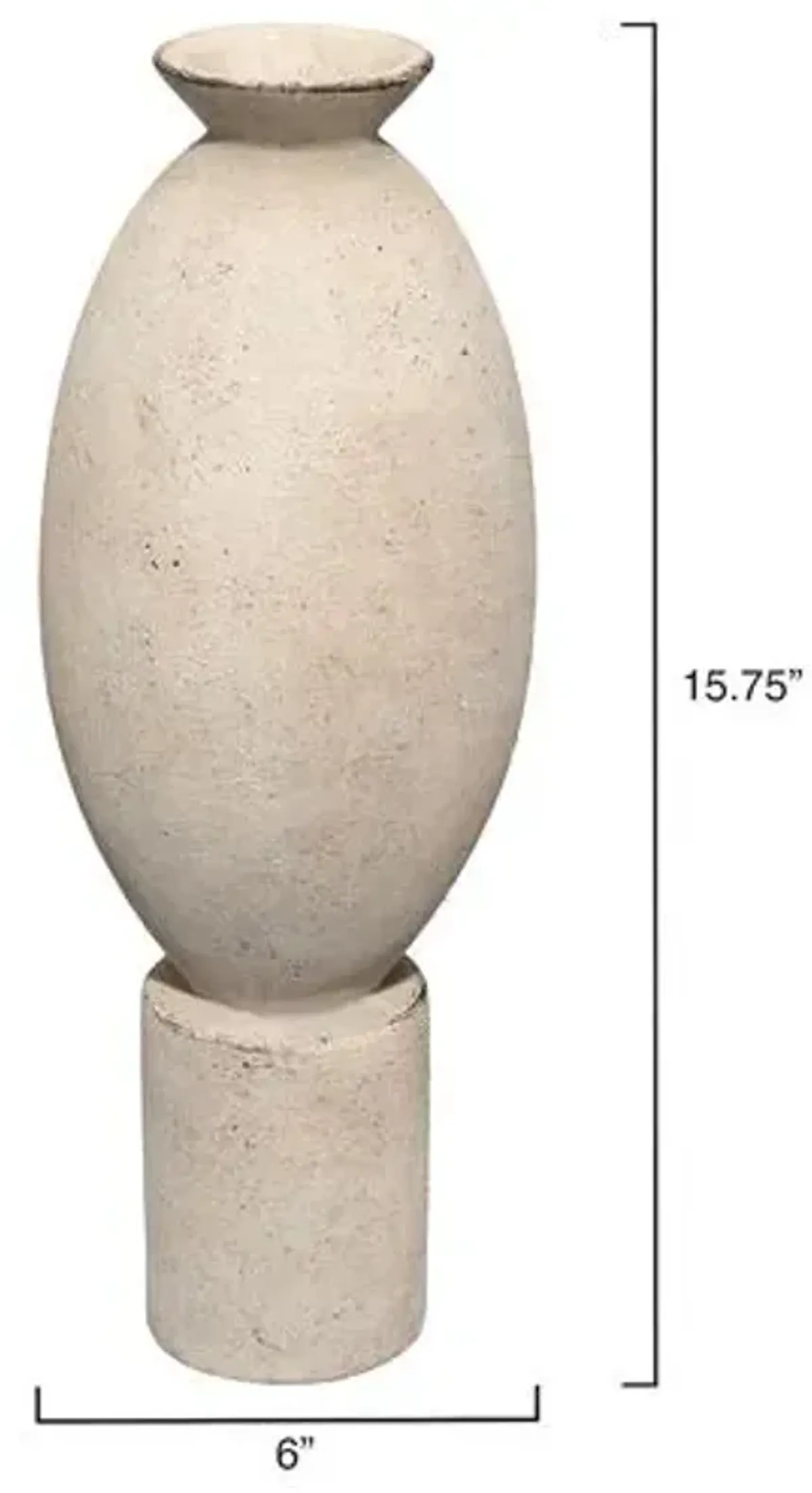 Elevated Decorative Ceramic Vase - Jamie Young Co. - Ivory