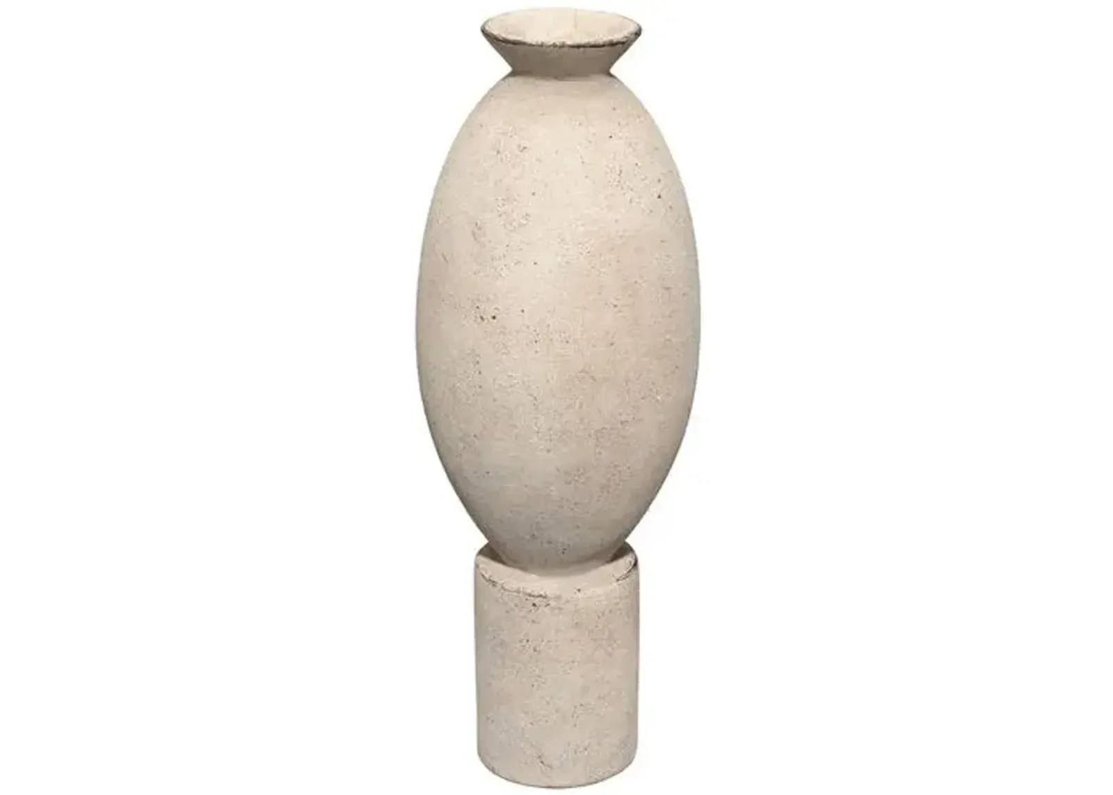 Elevated Decorative Ceramic Vase - Jamie Young Co. - Ivory