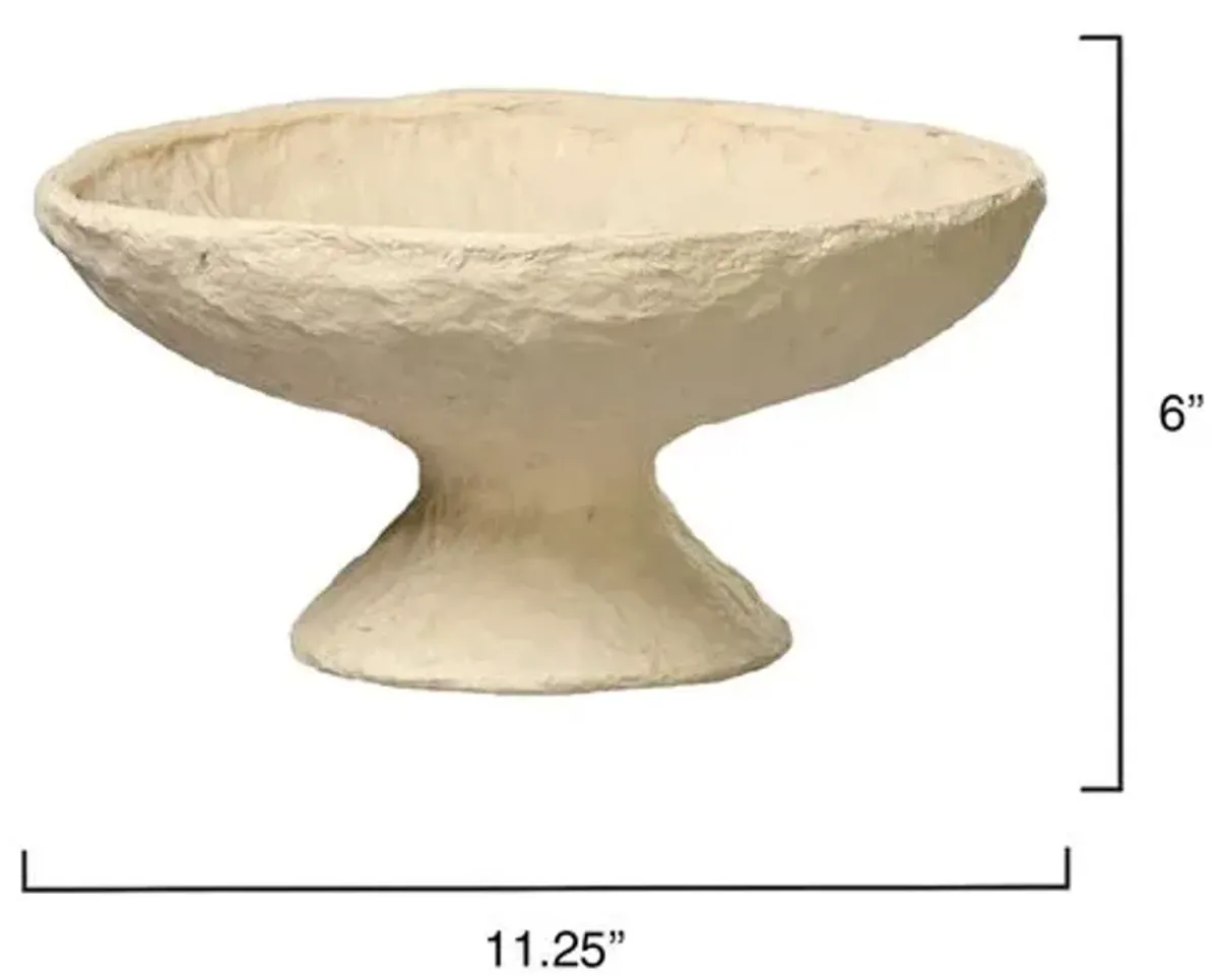 Garden Cotton Mache Pedestal Bowl - Jamie Young Co. - Ivory