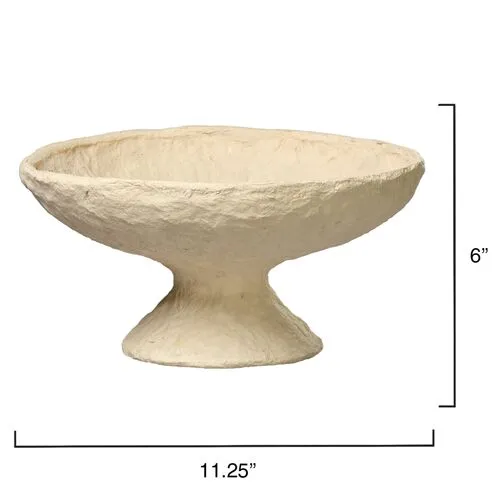 Garden Cotton Mache Pedestal Bowl - Jamie Young Co. - Ivory