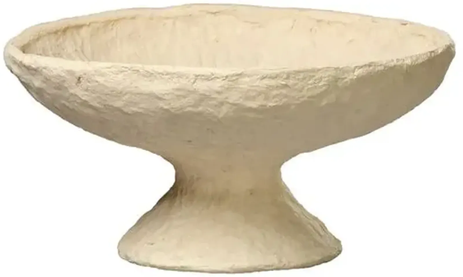 Garden Cotton Mache Pedestal Bowl - Jamie Young Co. - Ivory