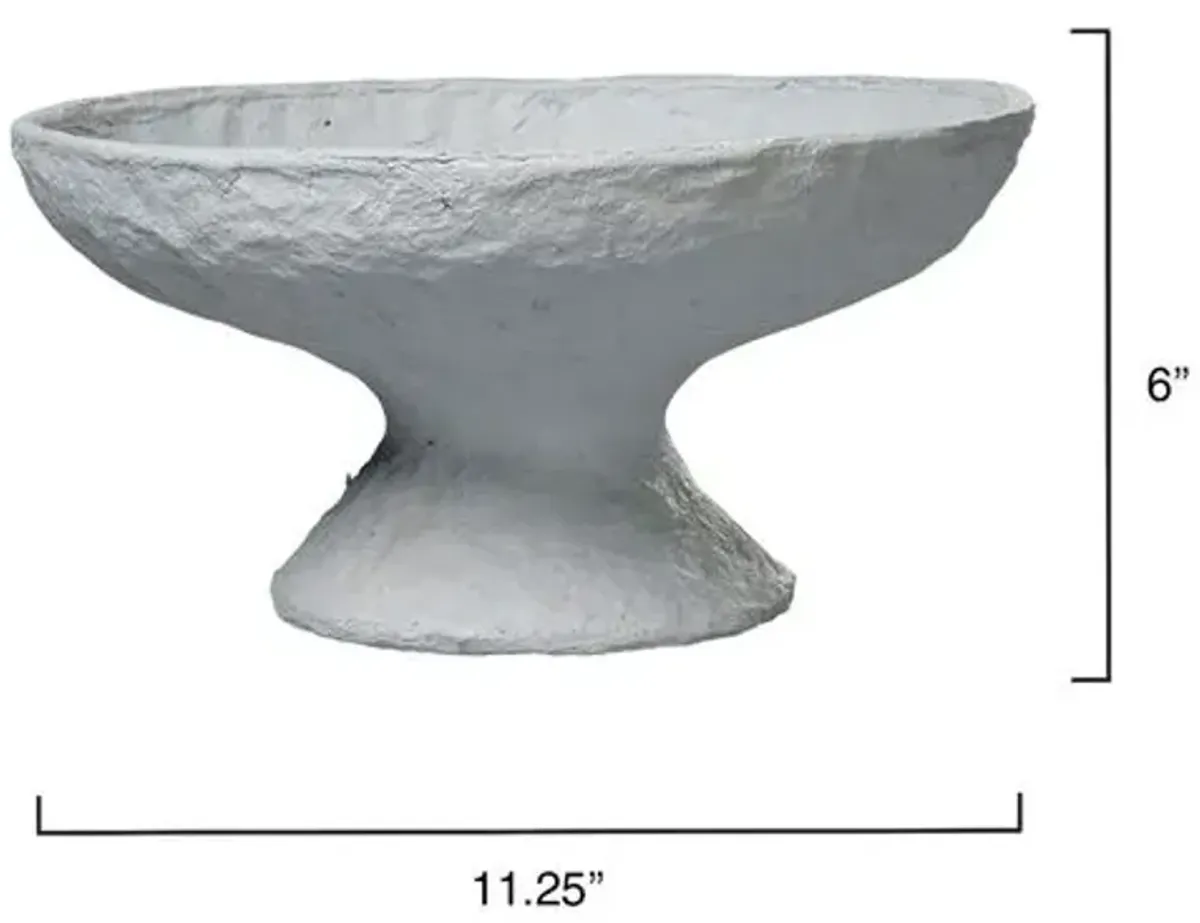 Garden Cotton Mache Pedestal Bowl - Jamie Young Co. - Blue