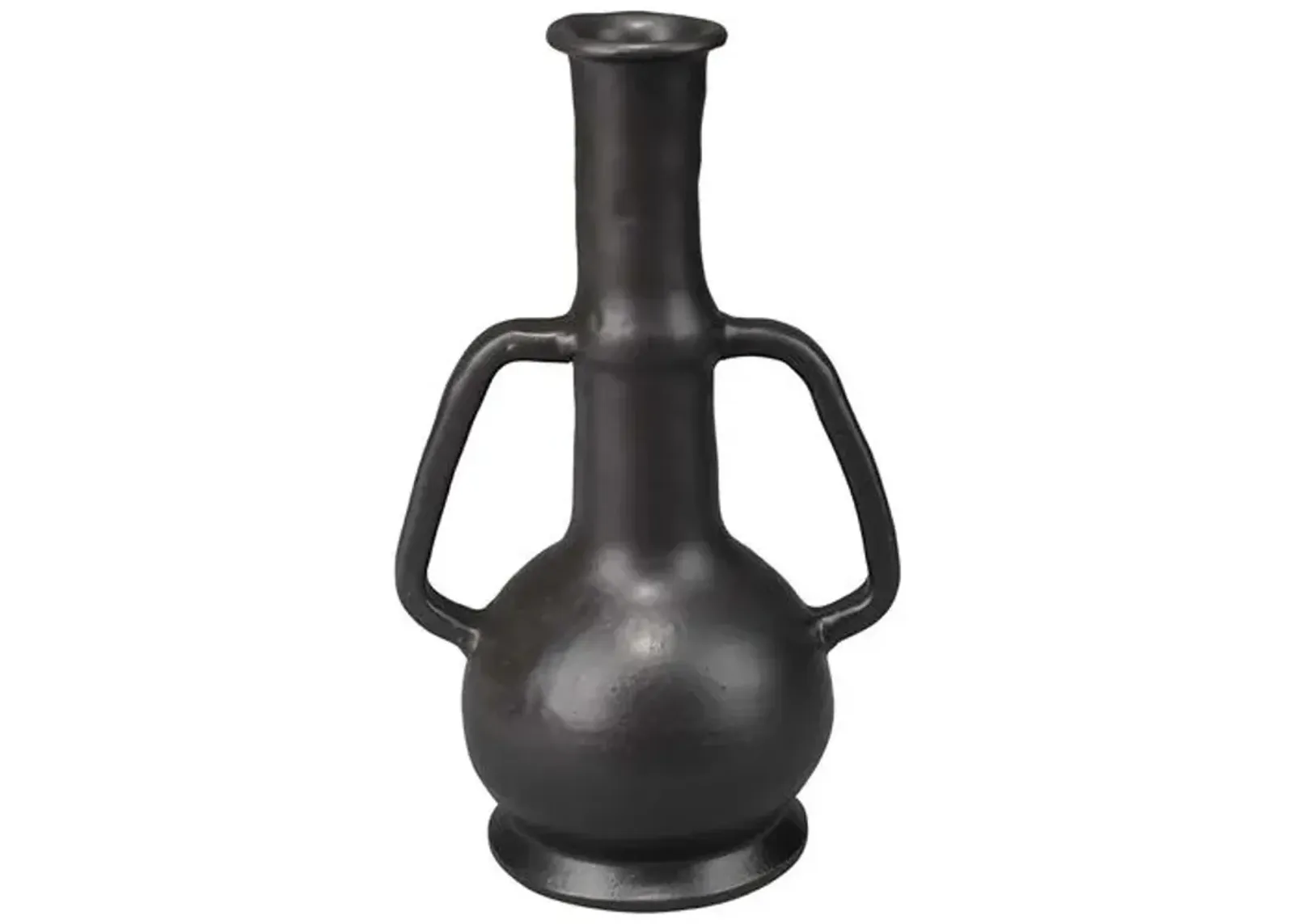 Horton Handled Ceramic Vase - Black - Jamie Young Co.