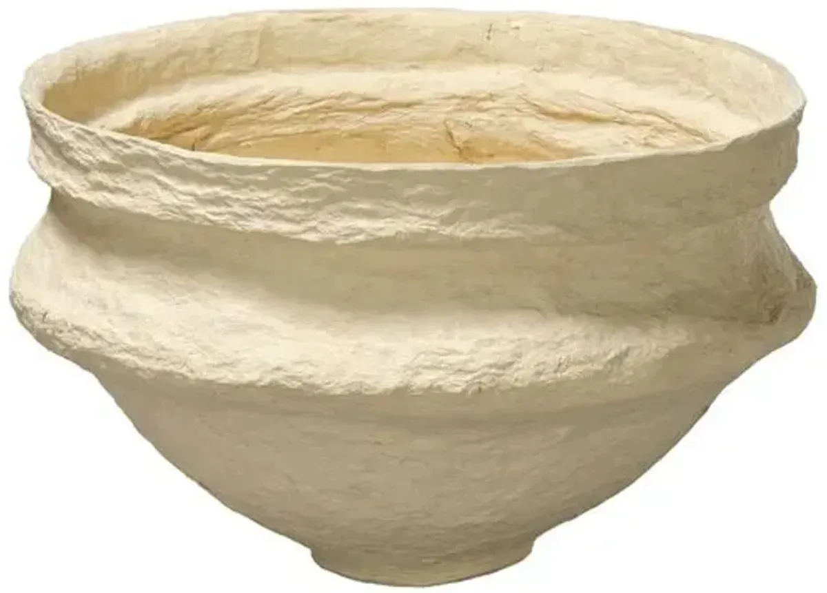 Landscape Cotton Mache Large Bowl - Jamie Young Co. - Ivory