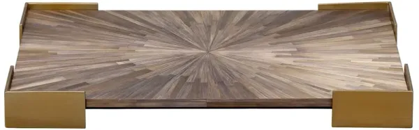 Palm Marquetry Tray - Jamie Young Co. - Gray