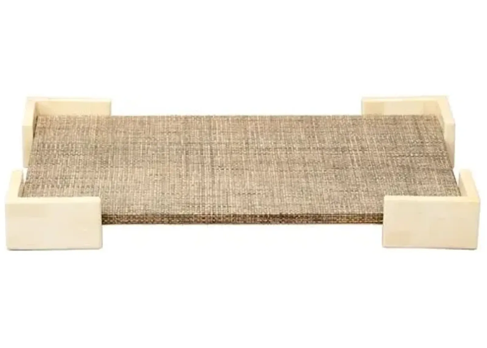 Paradise Bone Tray - Grey Raffia - Jamie Young Co. - Gray