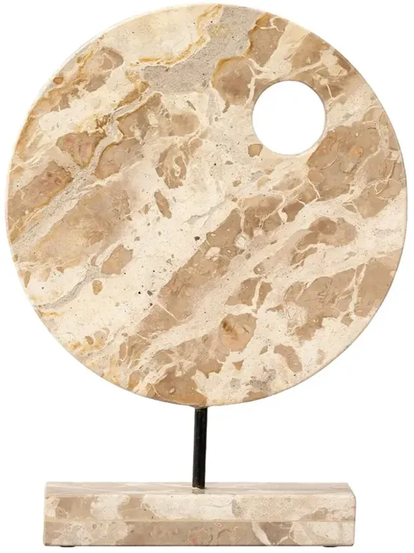 Satellite Marble Sculpture Stand, Cream