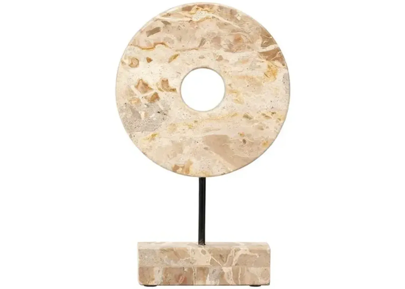 Soleil Marble Sculpture Stand - Cream - Jamie Young Co. - Ivory