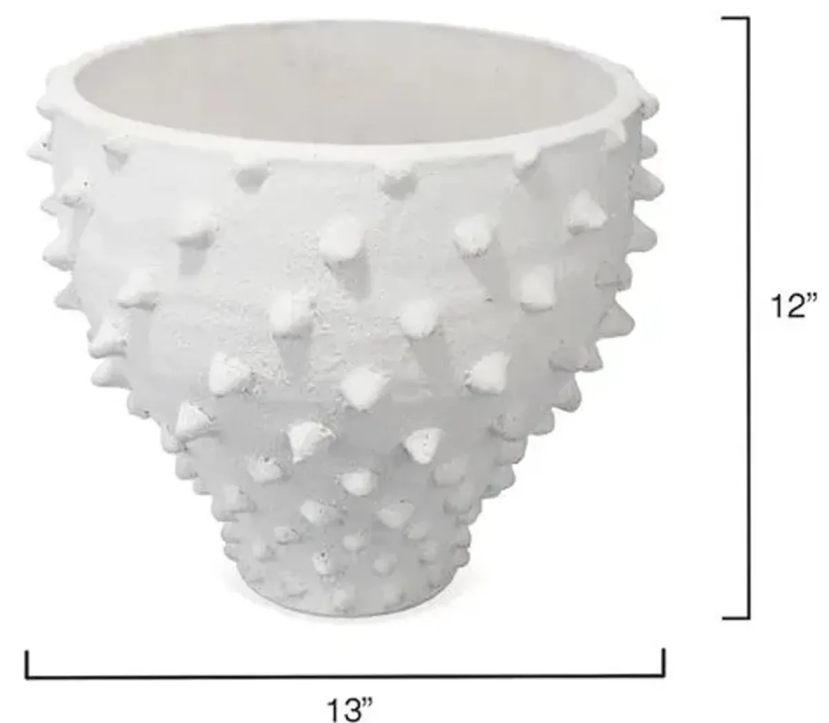 Spike Ceramic Decorative Vase - White - Jamie Young Co.