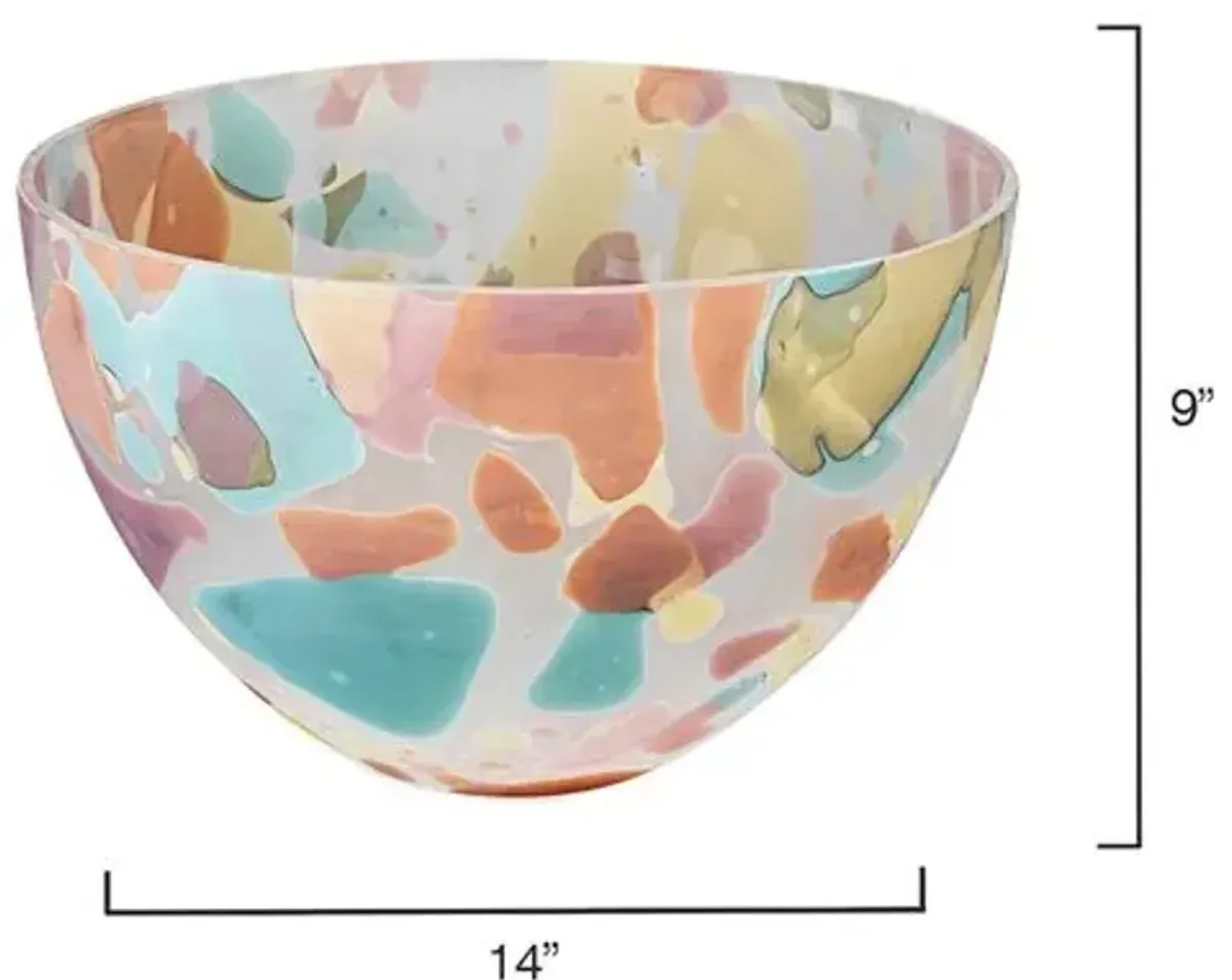 Watercolor Glass Bowl-Pastel - Jamie Young Co. - Pink