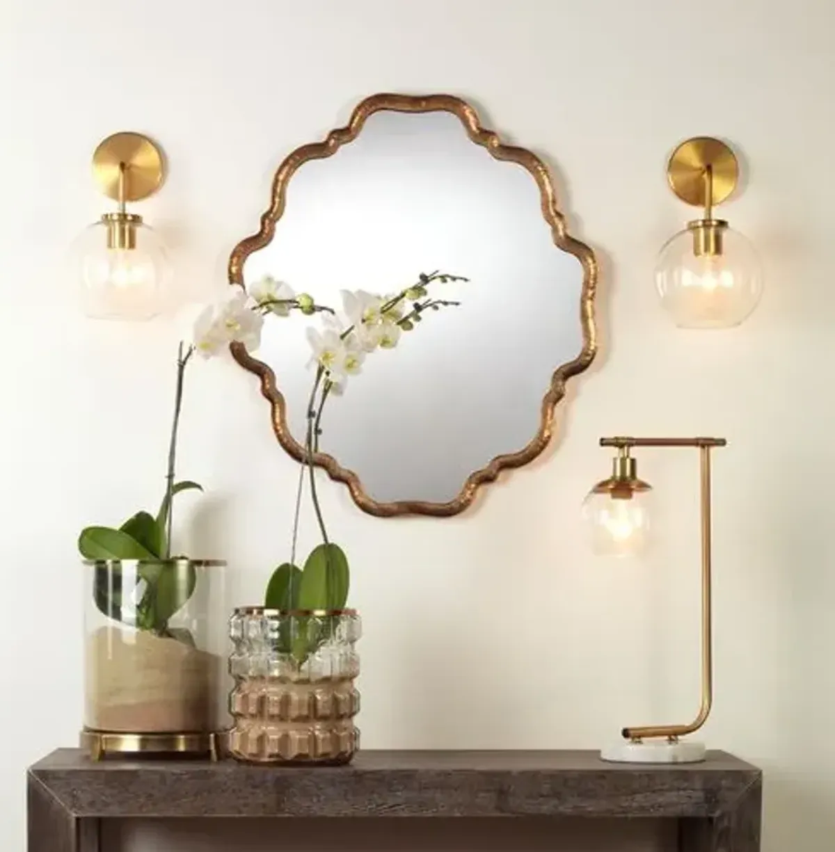 Elise Metal Wall Mirror - Antique Brass - Jamie Young Co.