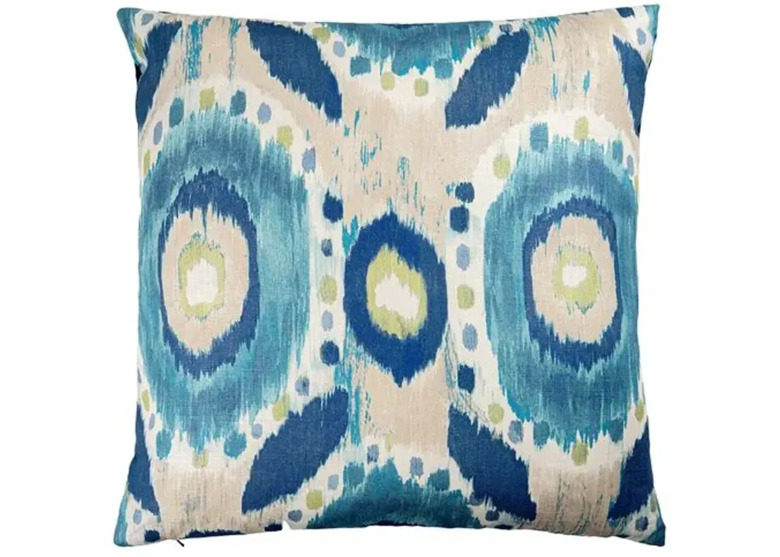 Charlie Ikat Pillow - Teal/Green - The Piper Collection