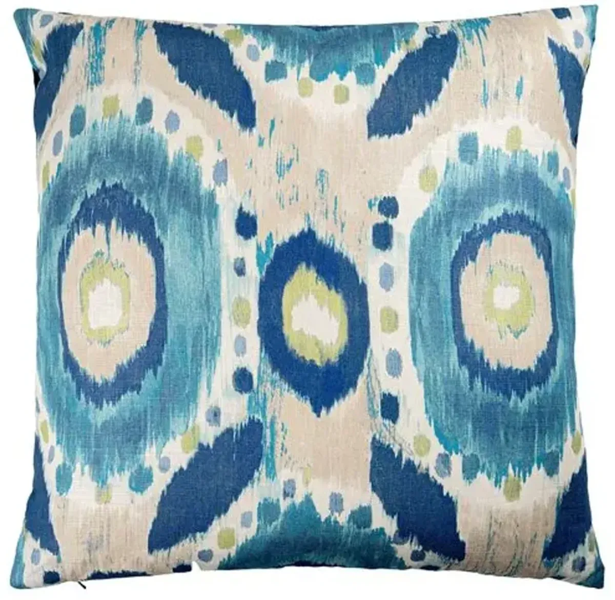 Charlie Ikat Pillow - Teal/Green - The Piper Collection