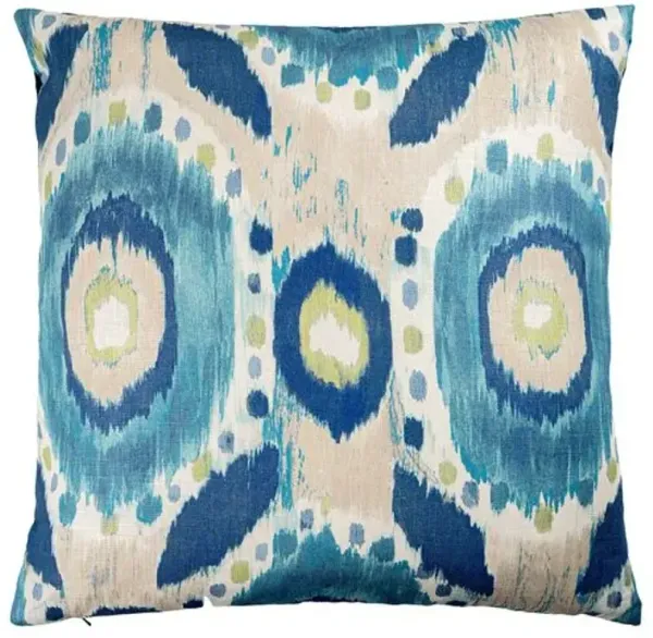Charlie Ikat Pillow - Teal/Green - The Piper Collection