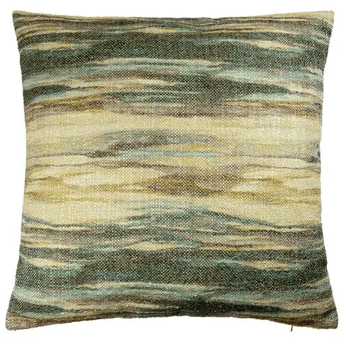 Cora Abstract Pillow - Olive/Teal/Plum - The Piper Collection - Handcrafted