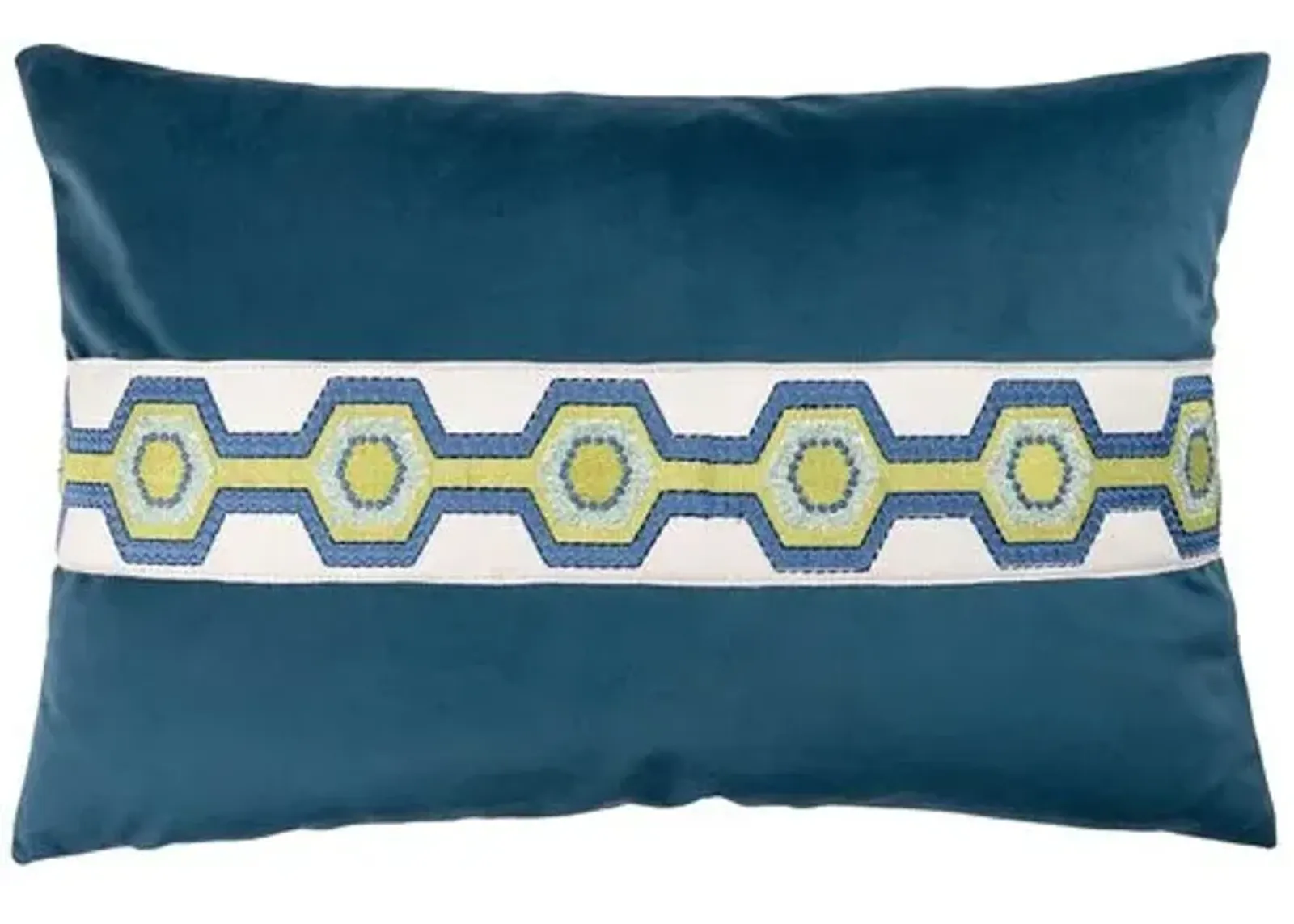 Roan Velvet Lumbar Pillow - Blue/Green - The Piper Collection