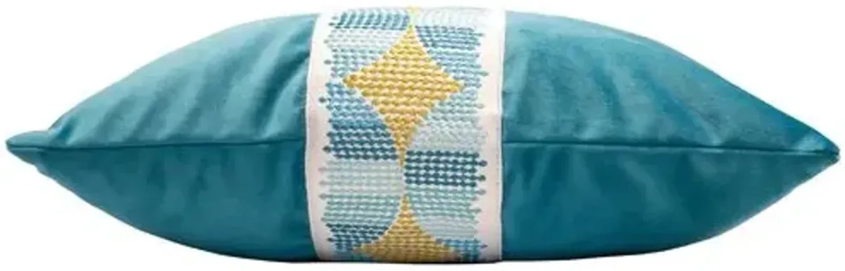 Maeve Velvet Lumbar Pillow - Teal/Spa - The Piper Collection