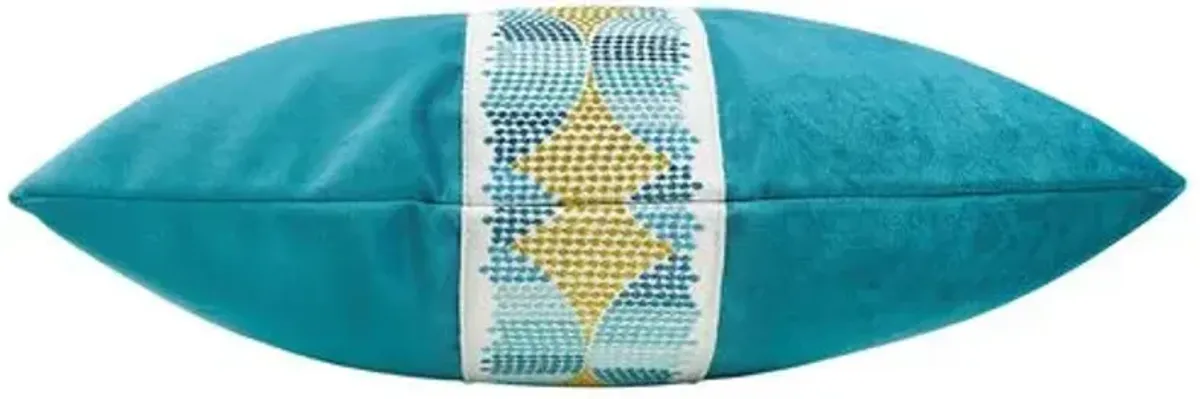 Maeve Velvet Lumbar Pillow - Teal/Spa - The Piper Collection