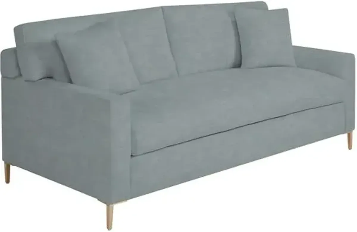 Hinton Loveseat - Crypton Linen - Handcrafted - Blue