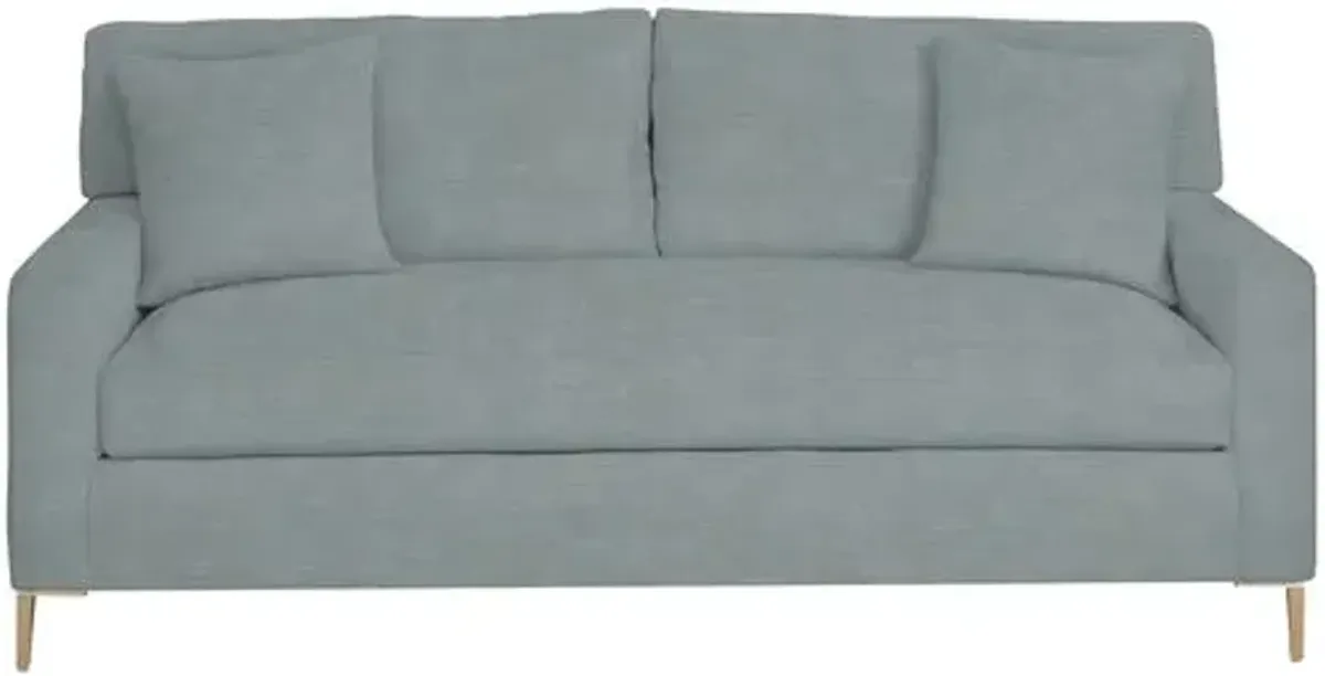 Hinton Loveseat - Crypton Linen - Handcrafted - Blue