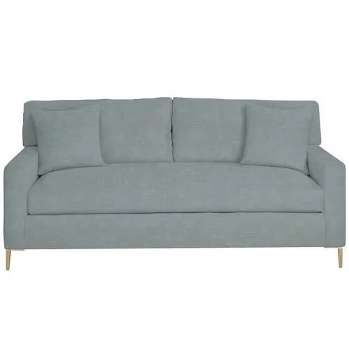 Hinton Loveseat - Crypton Linen - Handcrafted - Blue