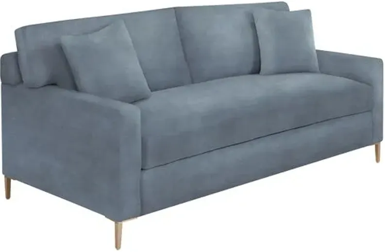 Hinton Loveseat - Crypton Velvet - Handcrafted - Blue