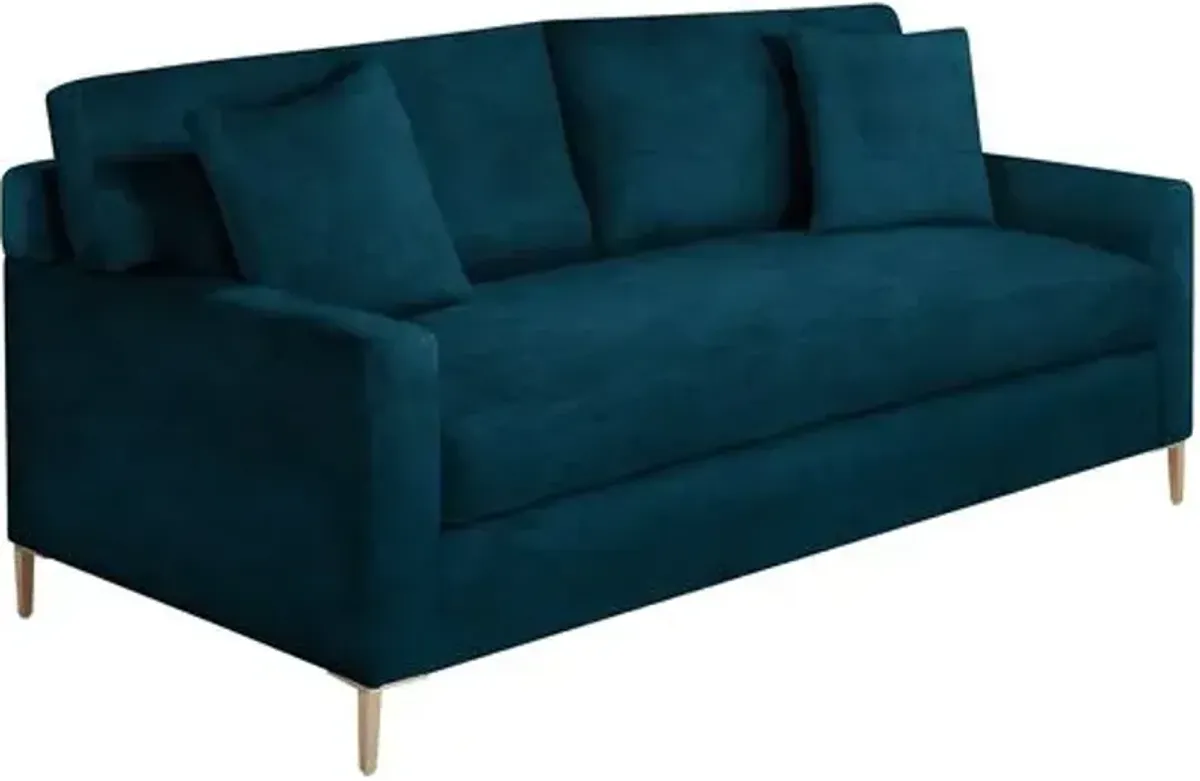 Hinton Loveseat - Crypton Velvet - Handcrafted - Blue