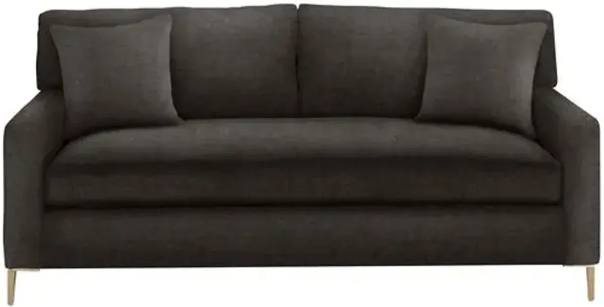 Hinton Loveseat - Crypton Velvet - Handcrafted - Gray