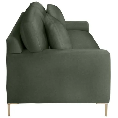 Hinton Loveseat - Crypton Velvet - Handcrafted - Green