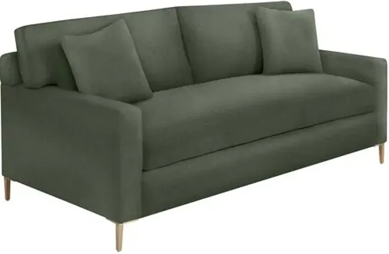 Hinton Loveseat - Crypton Velvet - Handcrafted - Green