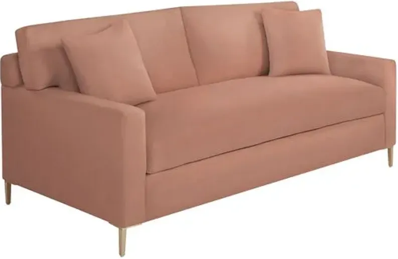 Hinton Loveseat - Crypton Velvet - Handcrafted - Pink