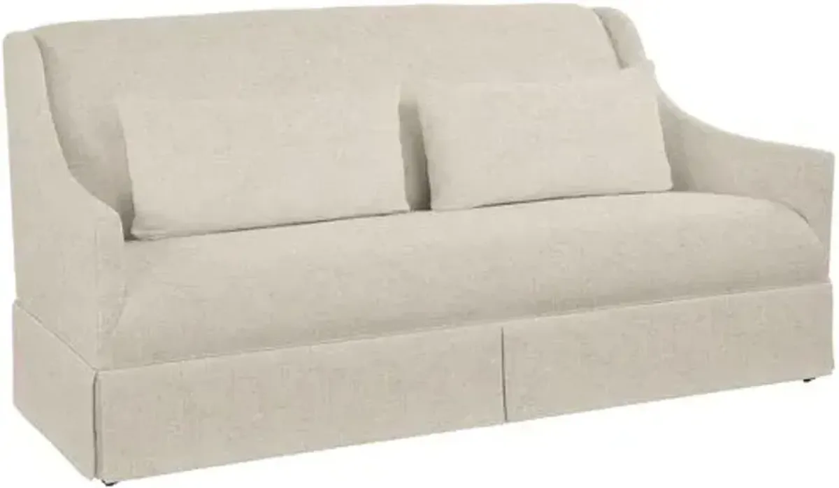 Dawes Skirted Sofa - Crypton Linen - Handcrafted