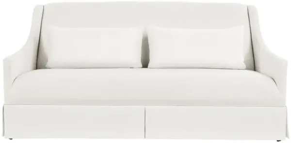 Dawes Skirted Sofa, White Crypton Cotton