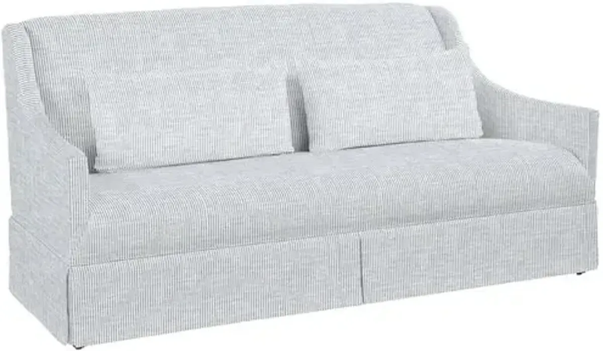 Dawes Skirted Sofa - Inside Out Ticking Stripe - Handcrafted