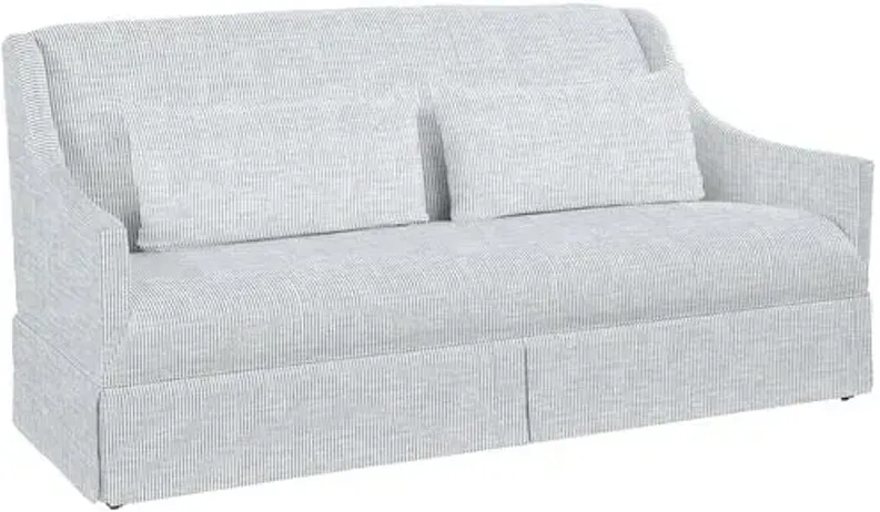 Dawes Skirted Sofa - Inside Out Ticking Stripe - Handcrafted