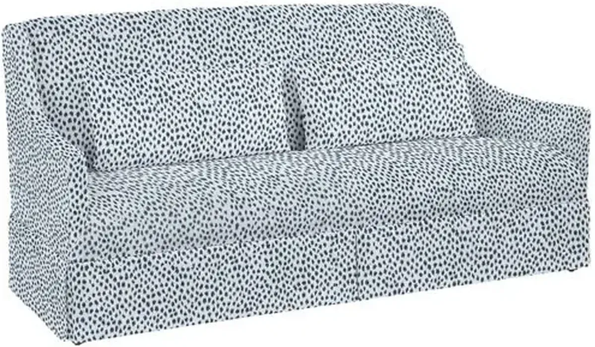 Dawes Skirted Sofa - Indigo Spot Sunbrella - Handcrafted