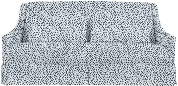 Dawes Skirted Sofa, Indigo Spot Sunbrella