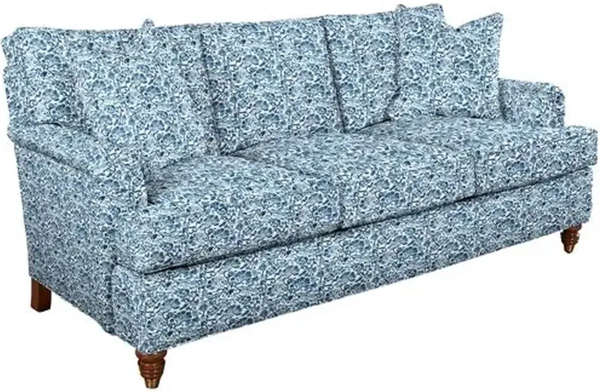 Kate Sofa - Indigo Floral - Handcrafted