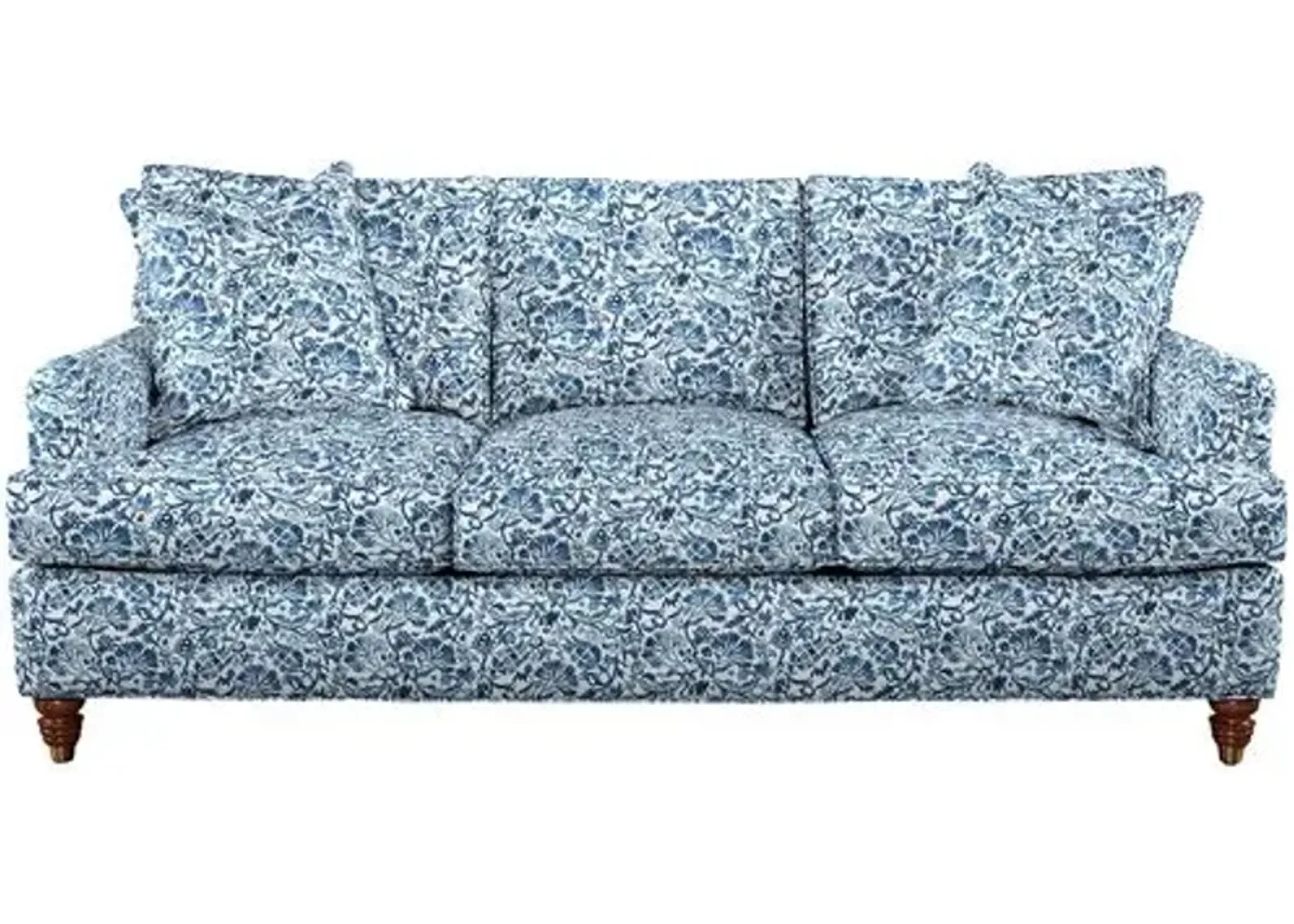 Kate Sofa - Indigo Floral - Handcrafted