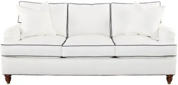 Kate Sofa - White/Navy Crypton - Miles Talbott - Handcrafted