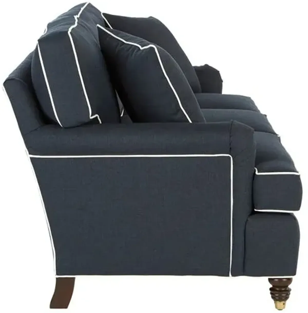 Kate Extra Long Sofa - Navy/White Crypton - Miles Talbott - Handcrafted