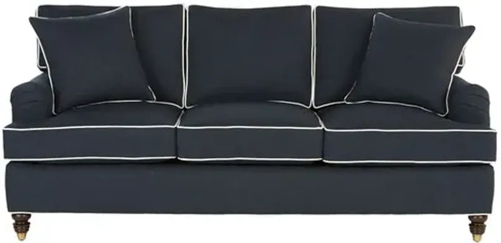 Kate Extra Long Sofa - Navy/White Crypton - Miles Talbott - Handcrafted