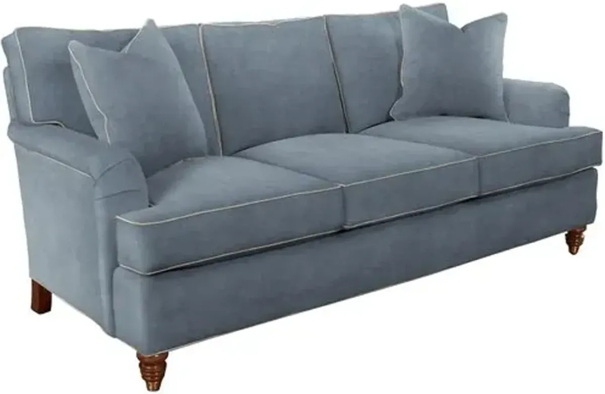 Kate Queen Sleeper Sofa - Crypton Velvet/Contrast Welt - Handcrafted