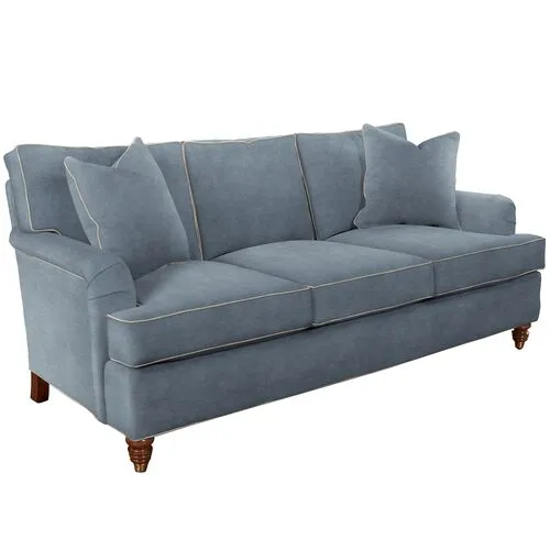 Kate Queen Sleeper Sofa - Crypton Velvet/Contrast Welt - Handcrafted