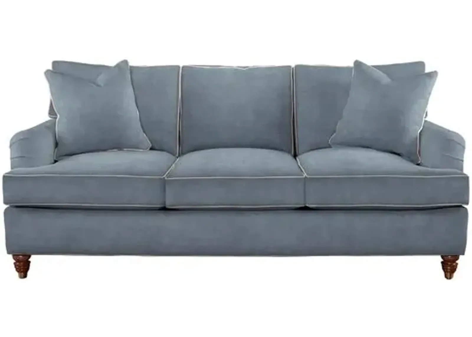 Kate Queen Sleeper Sofa - Crypton Velvet/Contrast Welt - Handcrafted