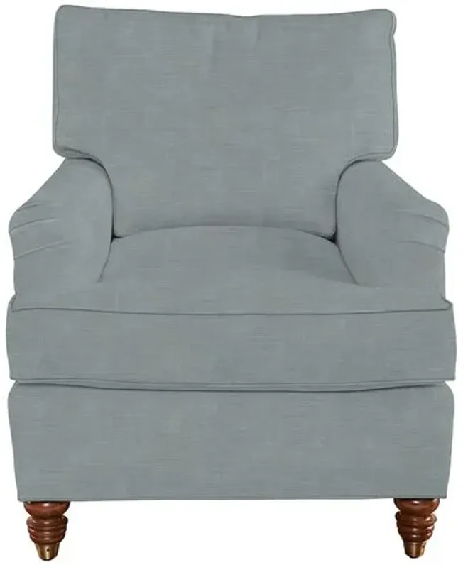 Kate Chair - Crypton Linen - Handcrafted - Blue