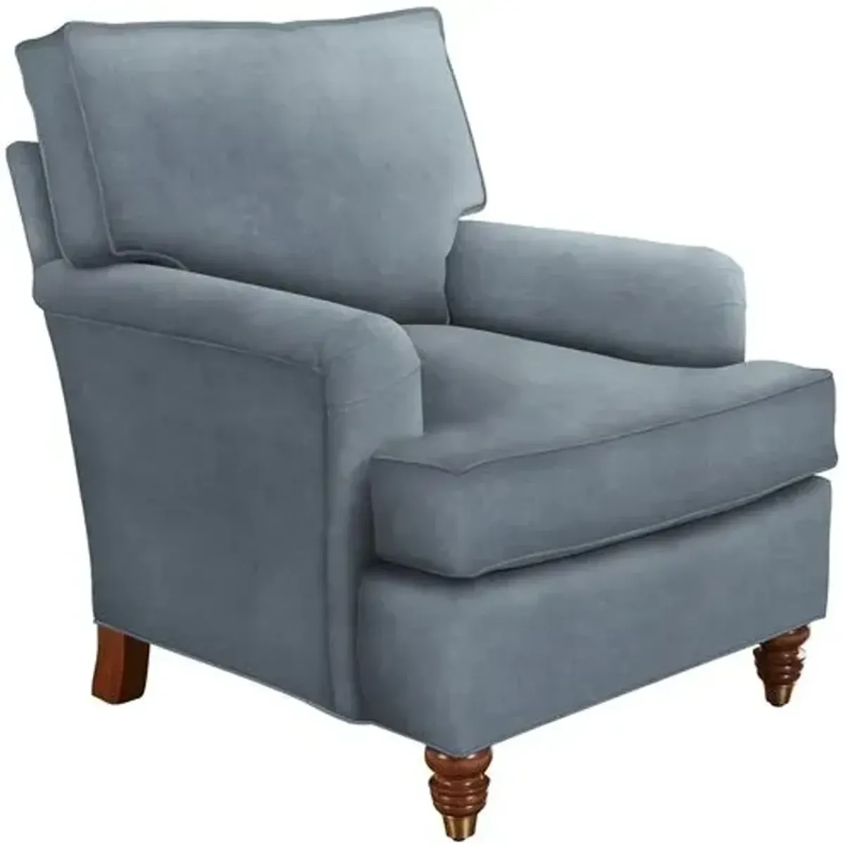 Kate Chair - Crypton Velvet - Handcrafted - Blue