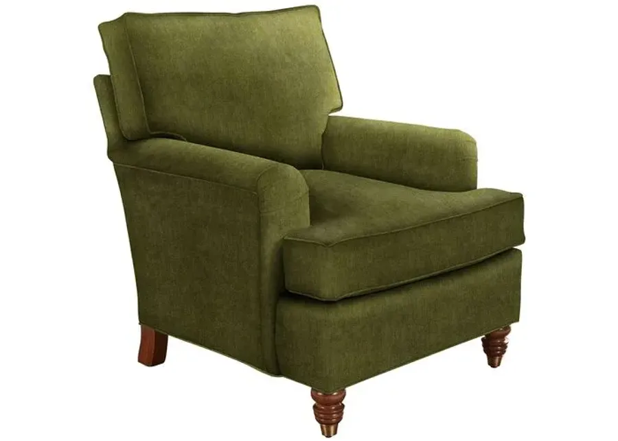 Kate Chair - Crypton Velvet - Handcrafted - Green